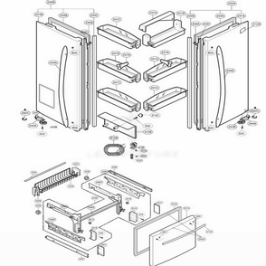 Door Parts Diagram and Parts List for 77542 ASWCSER LG Refrigerator