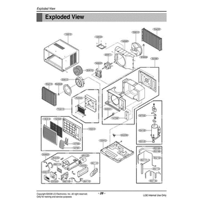 Section Diagram and Parts List for LWHD1200HR AWYAHDP LG Air Conditioner