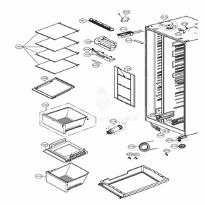 Refrigerator Compartment Diagram and Parts List for LSXC22426S ASTCNA1 LG Refrigerator