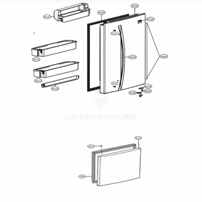 Door Parts Diagram and Parts List for 79442 ASWCSE1 LG Refrigerator