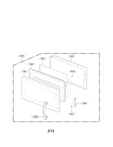 Door Parts Diagram and Parts List for MV1604ST01  LG Microwave