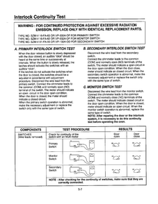 Interlock Continuity Test Diagram and Parts List for MA-972MW  LG Microwave
