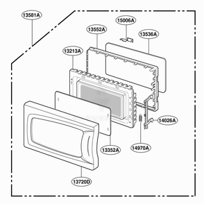 Part Location Diagram of 3581W1A192F LG Door assy,[mwo]