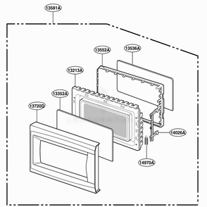 Door Parts Diagram and Parts List for MAB745B CBKEBBY LG Range