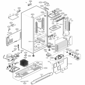 Case Parts Diagram and Parts List for 78272 ASW1SER LG Refrigerator