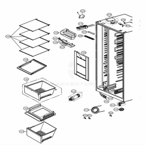Refrigerator Compartment Diagram and Parts List for LSXS26366S ASTCNA1 LG Refrigerator