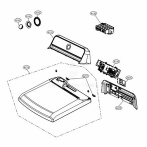 Control Panel And Plate Assembly Diagram and Parts List for DLE7100W ABWEEUS LG Dryer