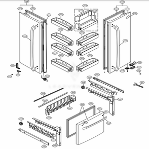Door Parts Diagram and Parts List for 71603 ASTCSE3 LG Refrigerator