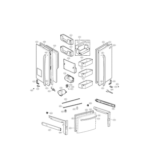 Door Diagram and Parts List for LFX28979SB 00 LG Refrigerator