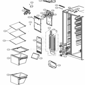 Freezer Compartment Diagram and Parts List for LSXS26366S ASTCNA9 LG Refrigerator