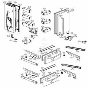 Door Parts Diagram and Parts List for LMXS28626D ASBCNA2 LG Refrigerator