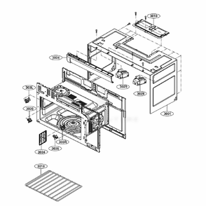 Oven Cavity Parts Diagram and Parts List for LMH2235ST CSBELGA LG Microwave Oven Combo