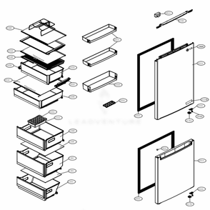 Main 2 Diagram and Parts List for LBNC12231V APZCNA0 LG Refrigerator