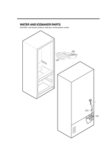 Water And Ice Maker Parts Diagram and Parts List for GC-B258USNZ ASTCNA8 LG Refrigerator