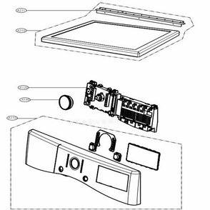 Control Panel And Plate Assembly Diagram and Parts List for 81562 ABWESEU LG Dryer