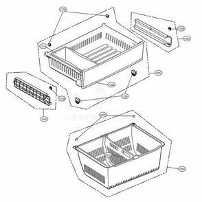 Freezer Parts Diagram and Parts List for LFC28768SW ASWCNA2 LG Refrigerator