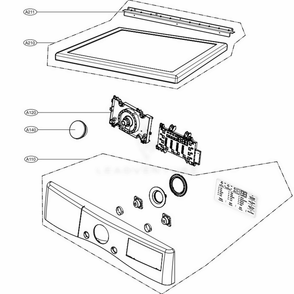 Control Panel And Plate Assembly Diagram and Parts List for DLEX3900W ABWEEUS LG Dryer