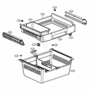 Freezer Parts Diagram and Parts List for LFC24770SW ASWCNA1 LG Refrigerator