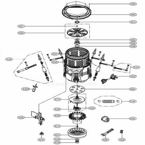 Tub Assebly Diagram and Parts List for 31623 ASTESEU LG Washer