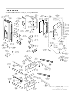 Door Parts Diagram and Parts List for GR-X28ANKYX ASBCNA0 LG Refrigerator