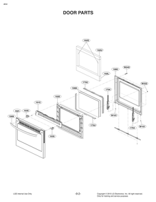 Door Parts Diagram and Parts List for FE1773LS ASTLLGA LG Range