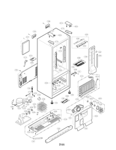 Case Parts Diagram and Parts List for LFC20770ST 00 LG Refrigerator