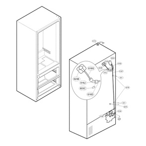 Valve And Water Diagram and Parts List for LMX25964ST 01 LG Refrigerator