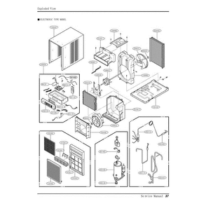 Section Diagram and Parts List for LWHD1000CR AWYAHDP LG Air Conditioner