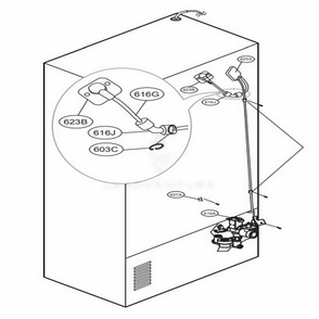 Valve And Water Tube Parts Diagram and Parts List for 74027 ASBCSE0 LG Refrigerator