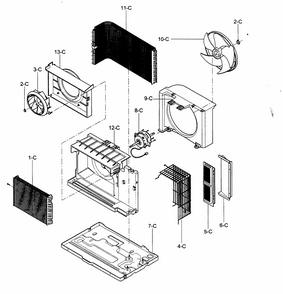 Air Handling/cycle Parts Diagram and Parts List for 58074085400  Kenmore Air Conditioner