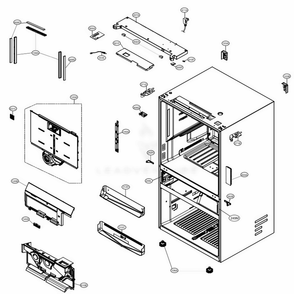 Case Part Diagram and Parts List for LRMDS3006S ASTCNA0 LG Refrigerator