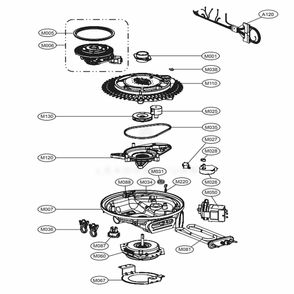 Sump Assembly Diagram and Parts List for LDS5040ST ASTEEUS LG Dishwasher
