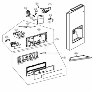 Dispenser Parts Diagram and Parts List for UPFXC2466S ASTCNA1 LG Refrigerator