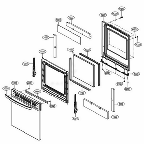 Door Parts Diagram and Parts List for LRGL5821S FSTELGA LG Range