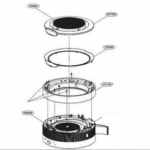 Base Assembly Diagram and Parts List for AS401VSA0 ASVEUS LG Air Conditioner