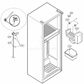 Ice Maker Parts Diagram and Parts List for LTCS24223S ASTCNA6 LG Refrigerator