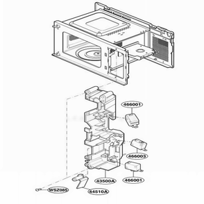 Latch Board Parts Diagram and Parts List for GMS7020UW KWHEGSC LG Range