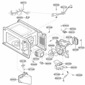 Interior Parts Diagram and Parts List for YKCMS145JWH0 AMWEKAC LG Range