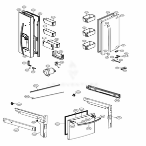 Door Parts Diagram and Parts List for LFXC22526S ASTCNA4 LG Refrigerator