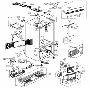 Case Parts Diagram and Parts List for 72595 ASTCSE0 LG Refrigerator