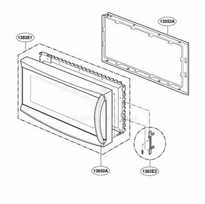 Door Parts Diagram and Parts List for JVM1490WD AWHEGEU LG Range