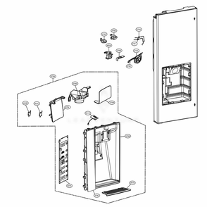 Dispenser Parts Diagram and Parts List for LFXS30726S ASTCNA3 LG Refrigerator