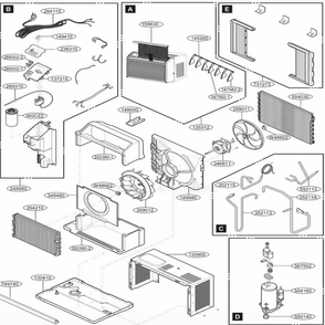 Main Diagram and Parts List for LW5015E ASWAOSU LG Air Conditioner