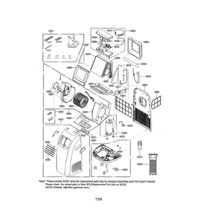 Air Conditioner Diagram and Parts List for LP1015WNR 00 LG Air Conditioner