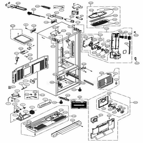 Case Parts Diagram and Parts List for LMXS27626D ASBCNA1 LG Refrigerator