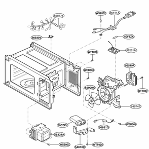 Interior Parts 2 Diagram and Parts List for LMA840W CWHELGA LG Range