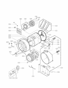 Drum And Tub Assembly Parts Diagram and Parts List for 79641172210  Kenmore Washer