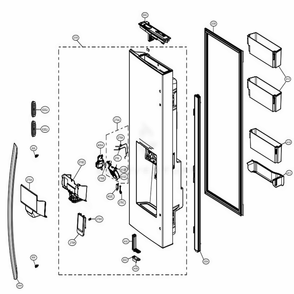 Door Parts 1 Diagram and Parts List for LRFVS3006D ASBCNA1 LG Refrigerator
