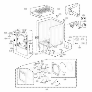 Cabinet And Door Assembly: Electric Type Diagram and Parts List for DLE7060VE ASSEEUS LG Dryer