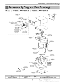 Diagram 1 Diagram and Parts List for ARV00903RA6 ENWSLUS LG Air Conditioner